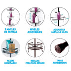 Organizador de baño esquinero 3 niveles multifuncional – Repisa de ducha ajustable sin taladro, ideal para shampoo, jabones y accesorios