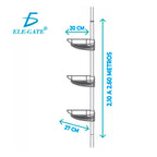 Organizador de baño esquinero 3 niveles multifuncional – Repisa de ducha ajustable sin taladro, ideal para shampoo, jabones y accesorios