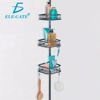 Organizador de baño esquinero 3 niveles multifuncional – Repisa de ducha ajustable sin taladro, ideal para shampoo, jabones y accesorios