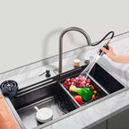 Tarja multifunción de acero inoxidable 80 × 46 cm LH8046 Stanew — Con grifo giratorio 360°, accesorios premium y diseño moderno para cocina