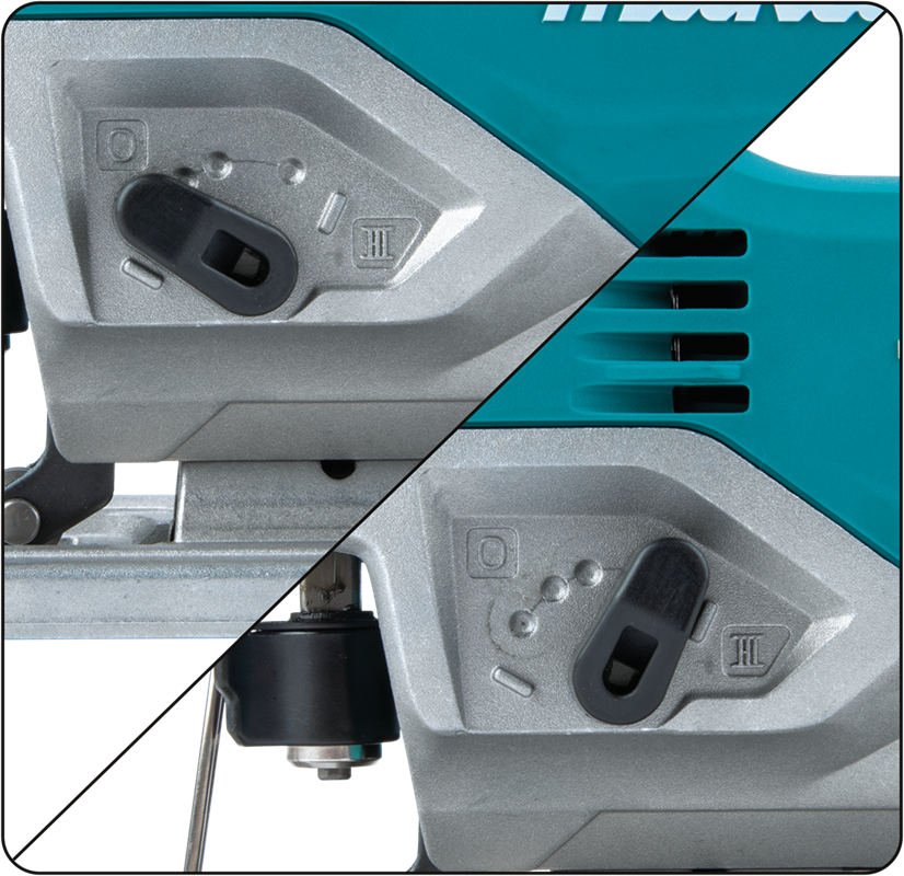 Sierra Caladora Makita JVO600K 650W con Velocidad Variable VV, Base Inclinable y Estuche Profesional