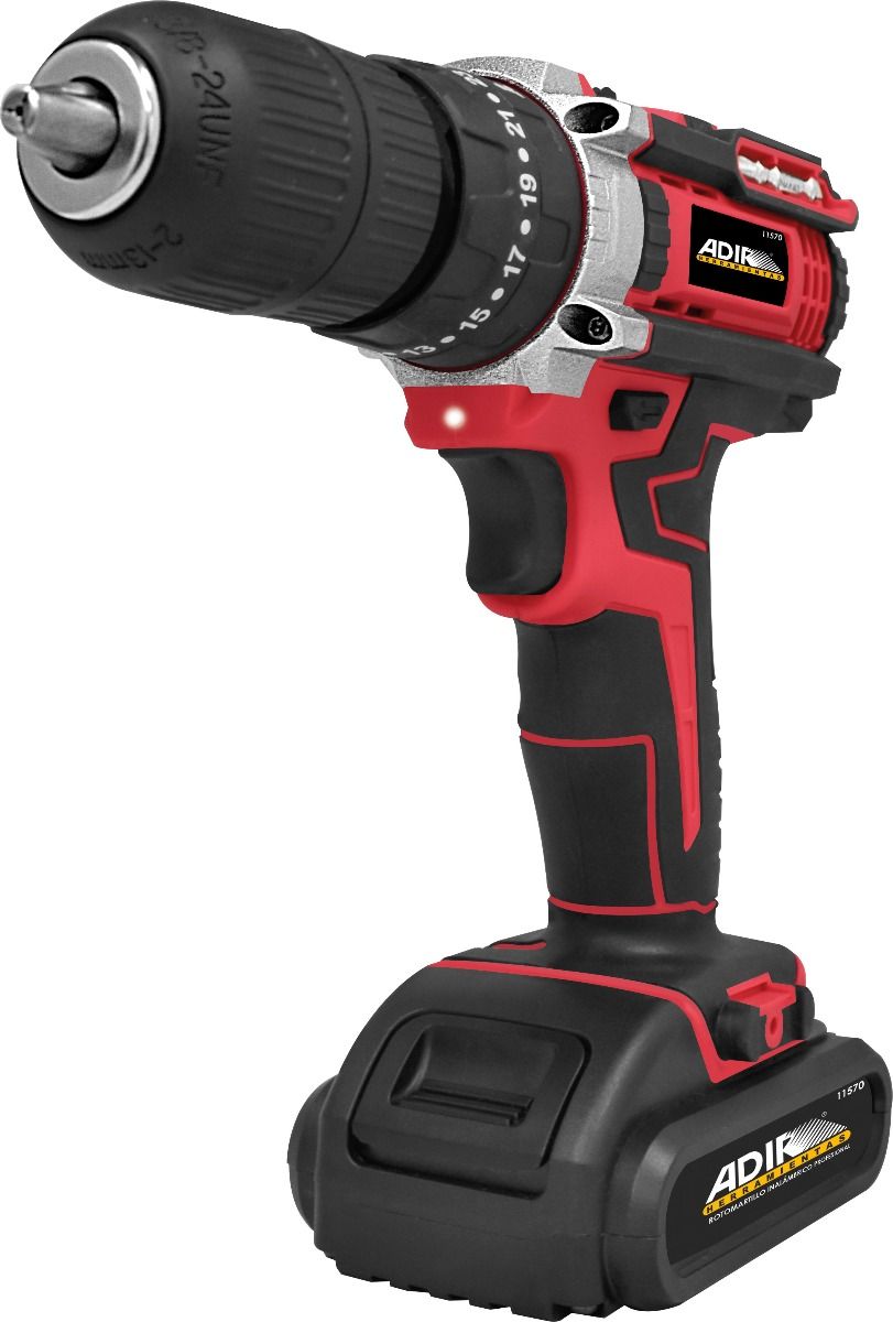 Rotomartillo Inalámbrico Adir 11570 20V Profesional con Batería y Cargador para Concreto, Madera y Metal