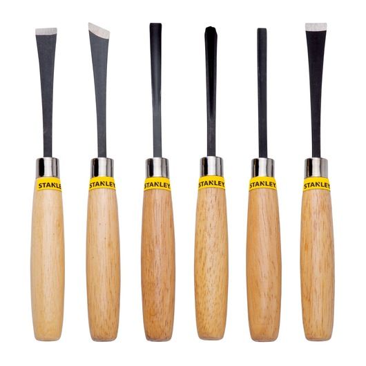 Juego de 6 Gurbias Afiladas Stanley 16-120 para Carpintería y Tallado en Madera