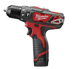 Rotomartillo Inalámbrico Milwaukee M12 2408-22 12V con Velocidad Variable y Reversible VVR, 2 Baterías, Cargador y Estuche