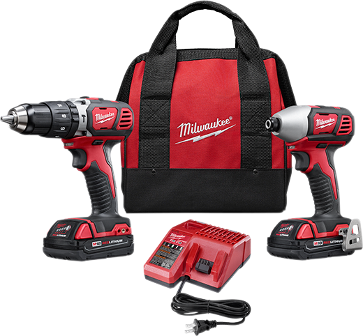 Combo Milwaukee 2697-22CT con Rotomartillo y Atornillador de Impacto M18™ 18V con 2 Baterías, Cargador y Estuche Profesional