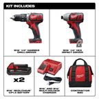 Combo Milwaukee 2697-22CT con Rotomartillo y Atornillador de Impacto M18™ 18V con 2 Baterías, Cargador y Estuche Profesional