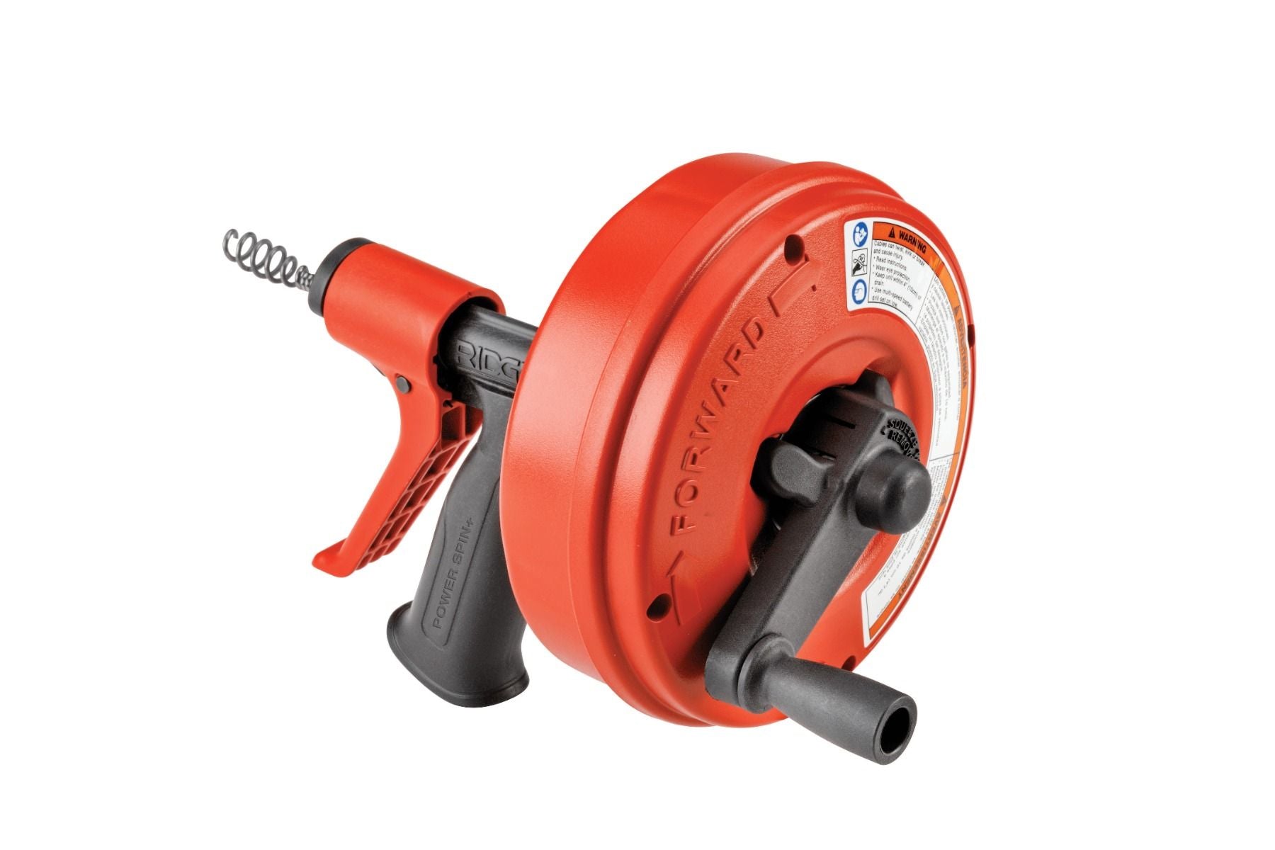 Destapacaños Ridgid 57043 Power Spin – Manual con Cable de 7.6 m para Drenajes, Lavabos y Tuberías