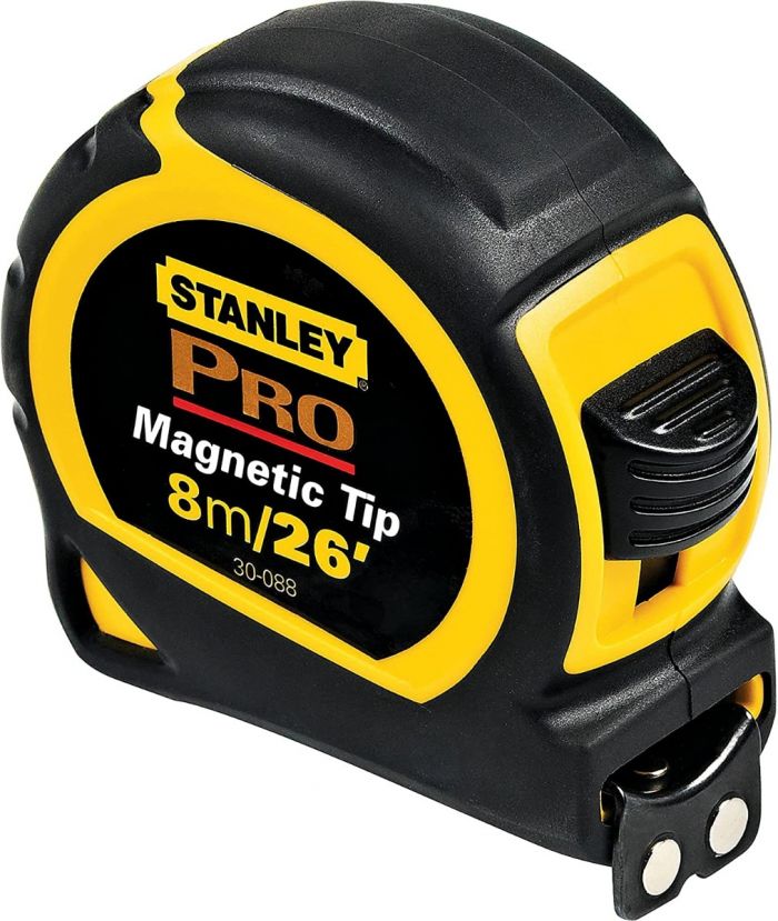 Flexómetro Magnético 8 Metros / 26 Pulgadas Profesional con Cinta Reforzada 30-088 Stanley