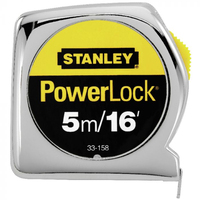 Flexómetro PowerLock 5 Metros / 16 Pies Profesional con Cinta Reforzada de Nylon 33-158MX Stanley