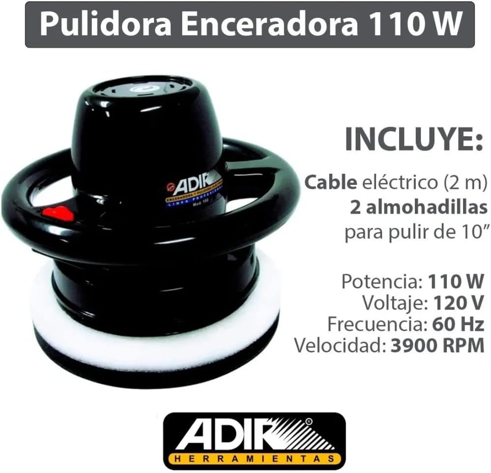 Enceradora y Pulidora Eléctrica ADIR AD-150 10” | 900W Potente y Silenciosa para Pisos y Autos
