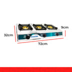 Parrilla Estufa de Gas LP IML 3 Quemadores Cromada – Cocina Compacta Antisarro