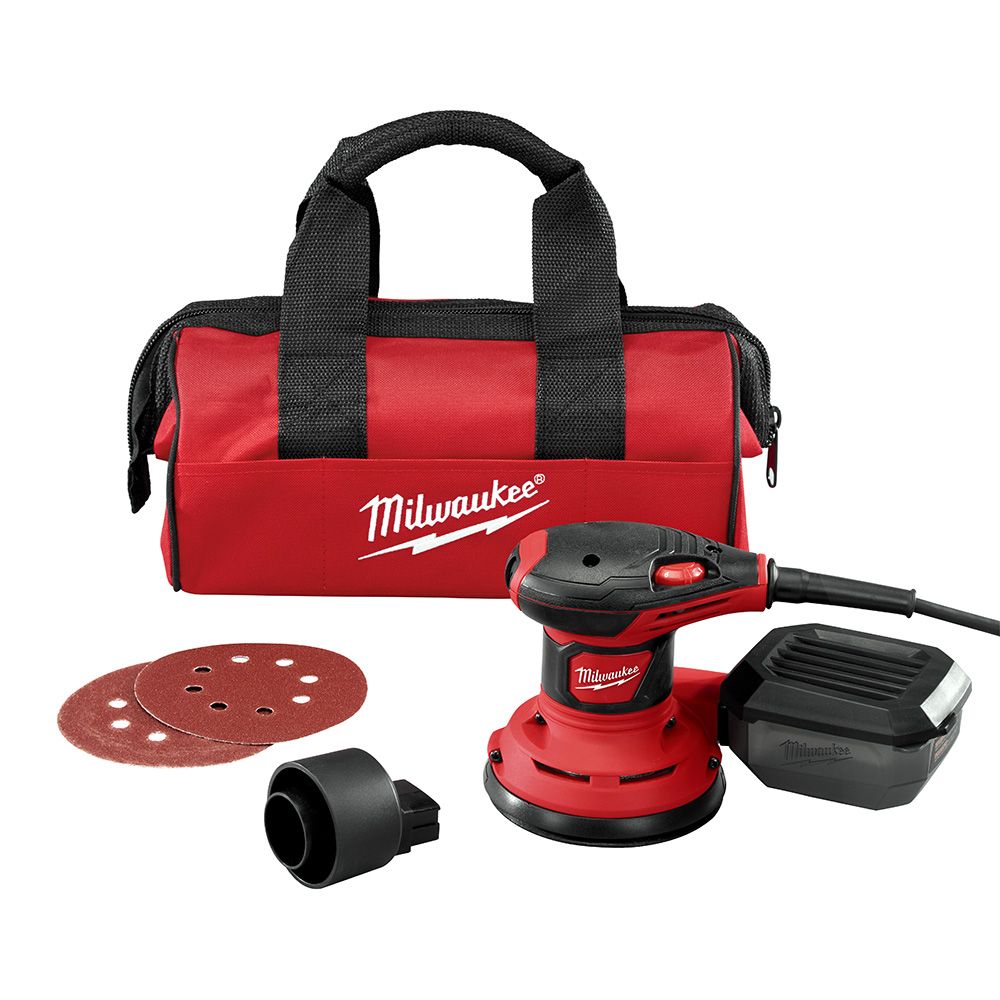 Lijadora Orbital Milwaukee 603421 360W – 5” con Control de Velocidad Variable y Recolección de Polvo