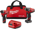 Combo Milwaukee M12 FUEL™ 2598-22 Taladro Percutor y Destornillador de Impacto Inalámbricos 12V con 2 Baterías, Cargador y Estuche