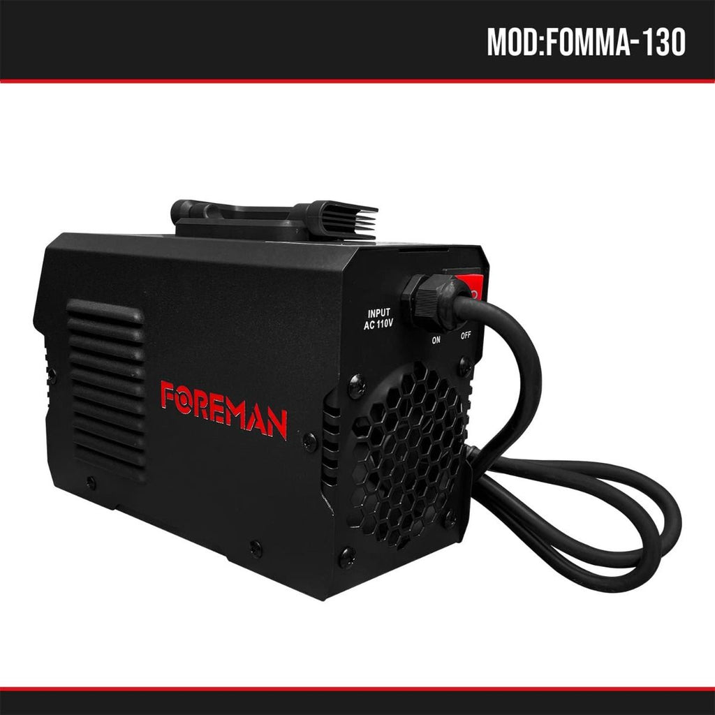 Soldadora Inversora FOREMAN FOMMA130 de 130A – Compacta, Portátil y Eficiente para Uso Profesional