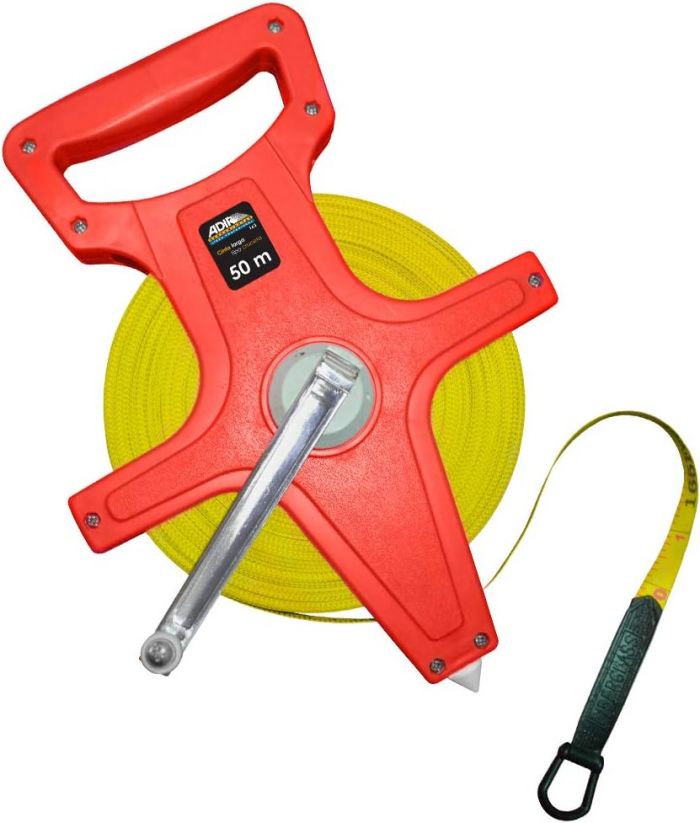 Flexómetro de Cruceta 50 Metros Profesional con Cinta Fibra de Vidrio AD-163 Adir