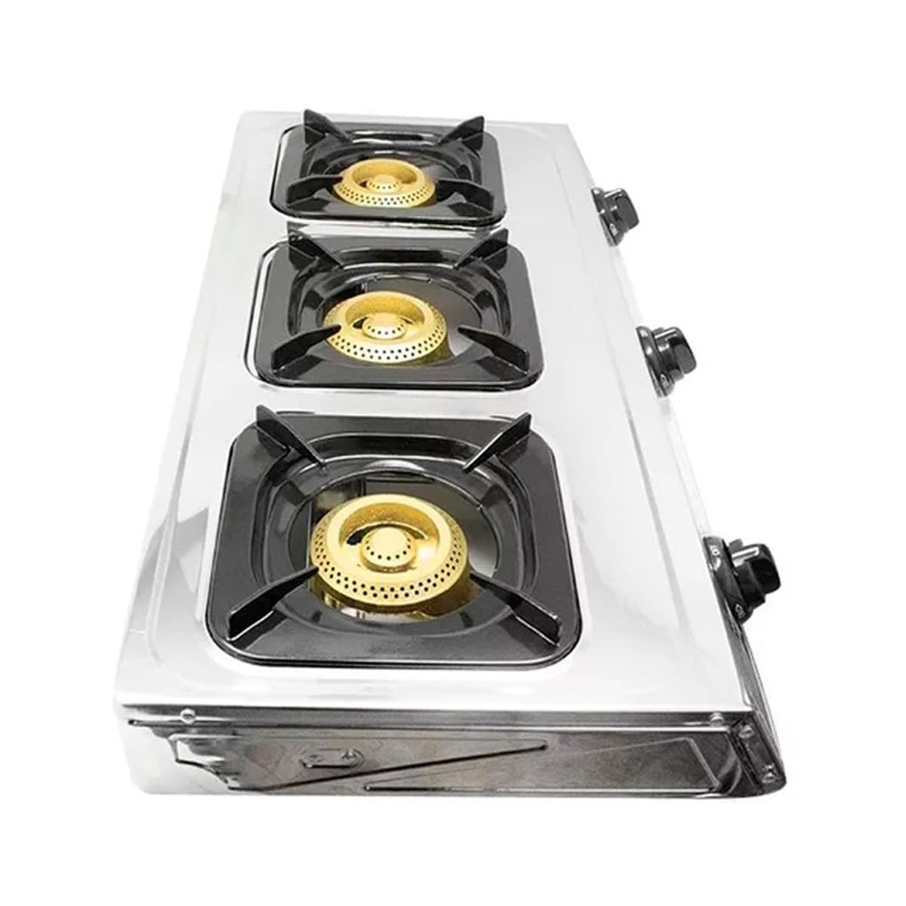 Parrilla Estufa de Gas LP IML 3 Quemadores Cromada – Cocina Compacta Antisarro
