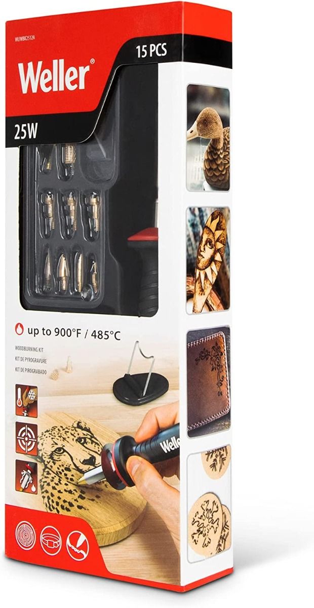 Kit de Pirograbado 15 Piezas 120V Weller WLIWBK2512A | Herramienta Profesional para Grabado en Madera, Cuero y Artesanías