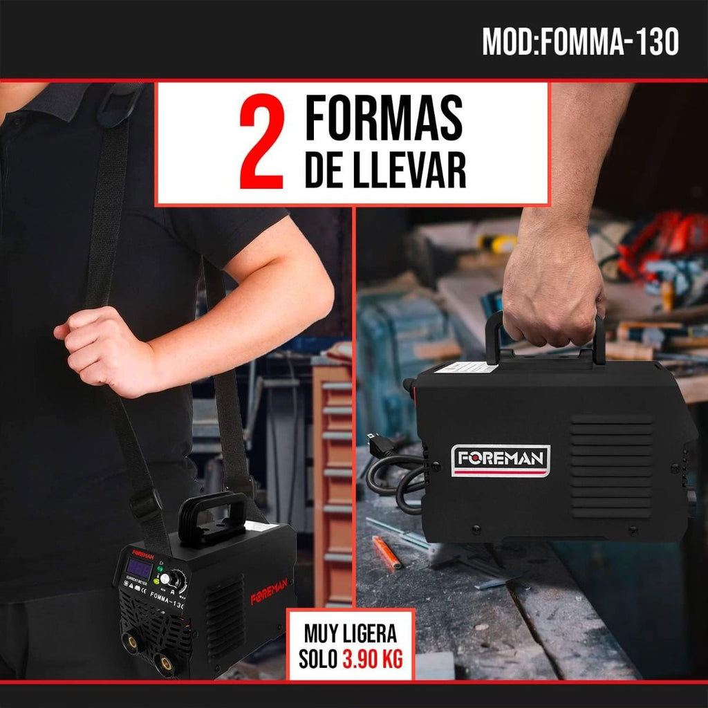 Soldadora Inversora 130A FOMMA130 FOREMAN | Máquina de Soldar Portátil con Tecnología IGBT y Alto Desempeño Profesional