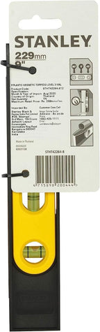 Nivel Torpedo Magnético 8” Stanley 42-264 | Compacto, Preciso y Resistente para Carpintería y Construcción