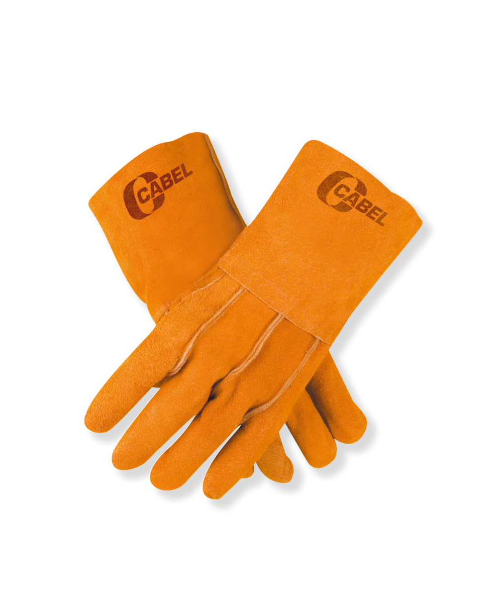 Guante Largo de Carnaza Estándar Cabel – Protección industrial para manos y muñecas, resistente a abrasión