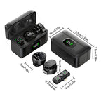 Juego inalámbrico 2 micrófonos lavalier + receptor Lightning para iPhone/iPad/Android – Kit vlog/retransmisión profesional