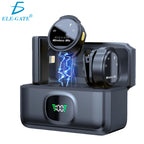 Juego inalámbrico 2 micrófonos lavalier + receptor Lightning para iPhone/iPad/Android – Kit vlog/retransmisión profesional