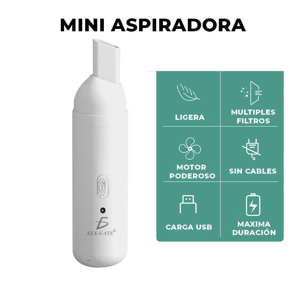 Aspiradora Portátil para Automóvil y Hogar – Alta Potencia, Filtro Lavable y Cable Largo