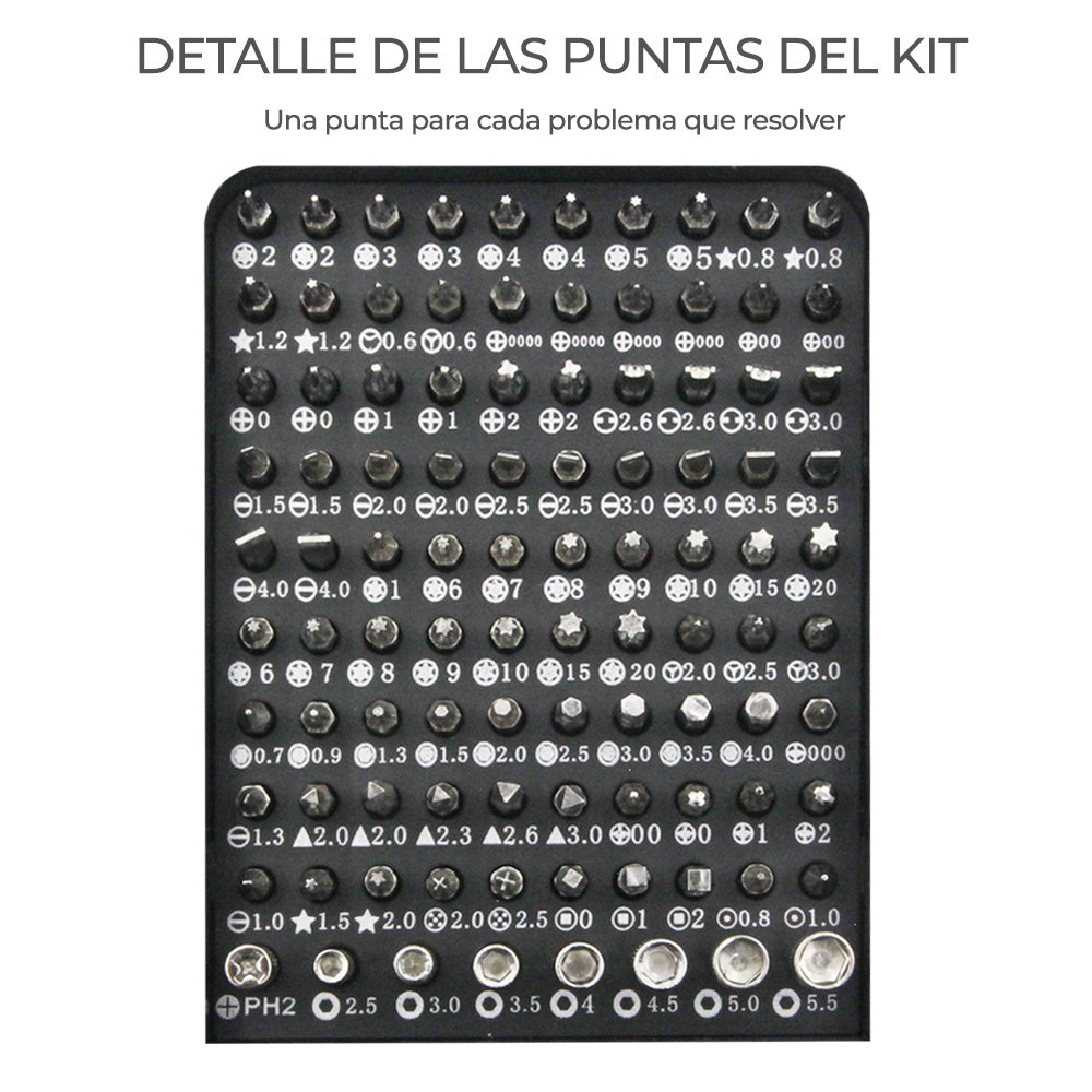 Kit de Herramientas 100 en 1 para Reparación de Celulares, Tablets y Laptops – Desarmadores de Precisión Profesionales