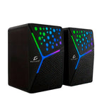 Bocinas Gaming RGB para Computadora – Par de Altavoces con Cable USB y Plug 3.5 mm, Sonido Potente y Luces LED