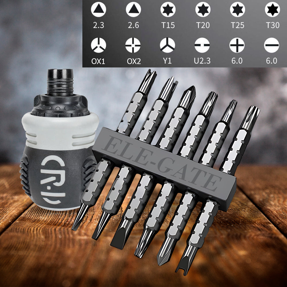 Juego de Destornilladores Magnetizados 13 en 1 – Mango Ergonómico Antideslizante con Puntas Intercambiables