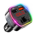 Transmisor FM Bluetooth 5.0 para Auto con Luz LED RGB – Manos Libres, Carga Rápida y Música Inalámbrica
