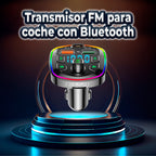 Transmisor FM Bluetooth 5.0 para Auto con Luz LED RGB – Manos Libres, Carga Rápida y Música Inalámbrica