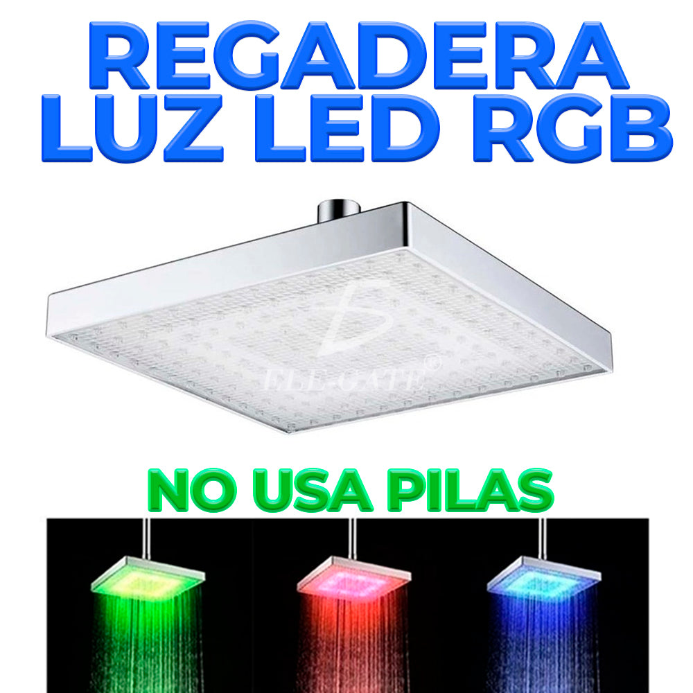 Cabezal de ducha con sensor de temperatura y luces LED RGB – Regadera moderna multicolor que cambia de color según el agua, sin baterías