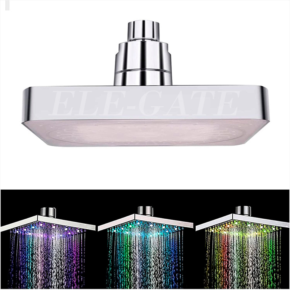 Cabezal de ducha con sensor de temperatura y luces LED RGB – Regadera moderna multicolor que cambia de color según el agua, sin baterías
