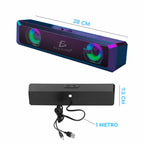 Barra de sonido Bluetooth LED RGB para PC / Android / TV – Soundbar multitarea con luz multicolor, conexión inalámbrica, sonido envolvente y control móvil