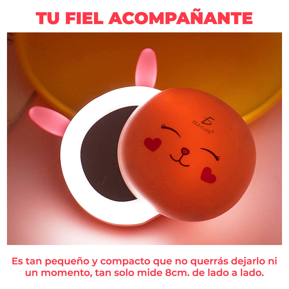 Calentador de manos con aro de luz y espejo recargable – Mini calentador portátil 2 en 1 ideal para invierno, maquillaje y uso diario