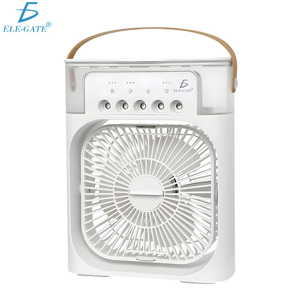 Ventilador de Aire Acondicionado Portátil con Agua USB y Luz LED – Enfriador de Aire Silencioso y Recargable