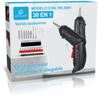 Destornillador Eléctrico 3.6V Recargable por USB – Multifuncional con Luz LED y Batería de Litio