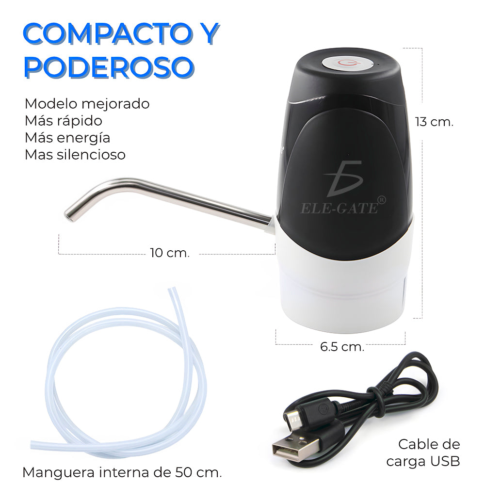 Dispensador de Agua Eléctrico Recargable – Bomba Automática USB para Garrafones 19 L y 20 L
