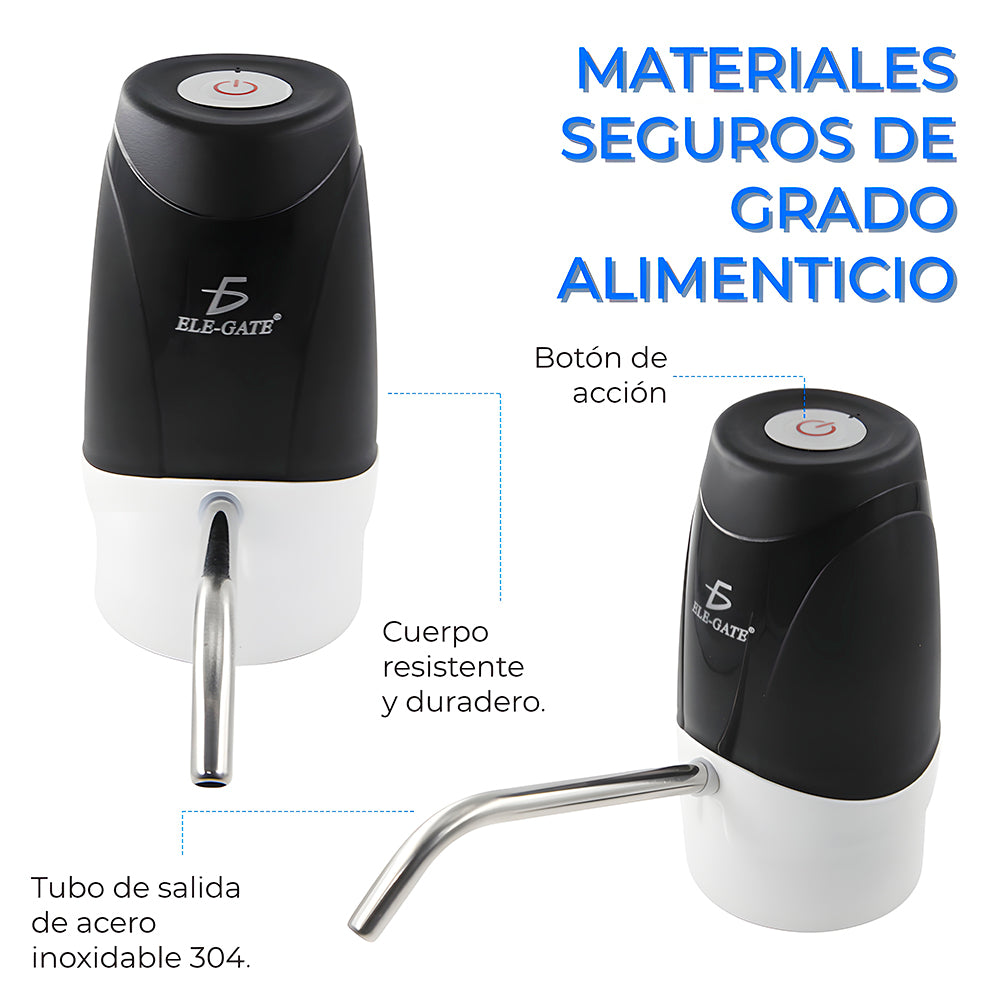 Dispensador de Agua Eléctrico Recargable – Bomba Automática USB para Garrafones 19 L y 20 L