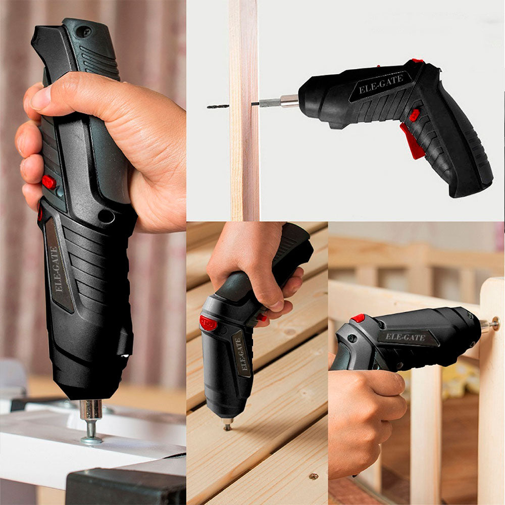 Destornillador Eléctrico Inalámbrico 3.6V con 47 Piezas – Taladro Portátil Recargable con Maletín