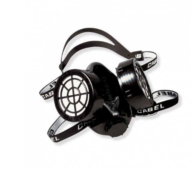 Mascarilla con Arnés 2400 Cabel | Protección Facial Profesional Reutilizable para Polvo y Partículas