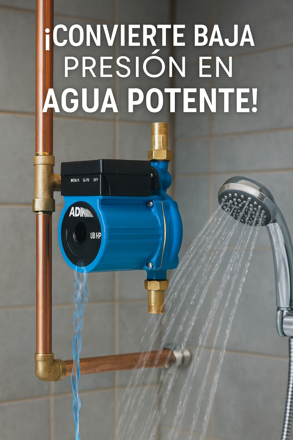 Presurizador Automático ADIR 1503 | 1/6 HP 140W | Solución Fácil a la Baja Presión de Agua en Casa
