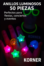 Anillos Luminosos de Goma con Figuras Divertidas – Accesorios LED para Fiestas, Eventos y Regalos Infantiles