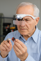 Lupa Tipo Gafas con 5 Aumentos MO-017 Verden | Manos Libres con Luz LED para Joyeros, Electrónica y Manualidades