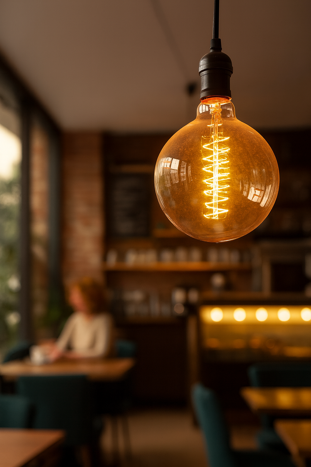 Foco Vintage Tipo Globo 35W Sanelec 1730 – Luz Decorativa Retro para Hogar, Café y Restaurante