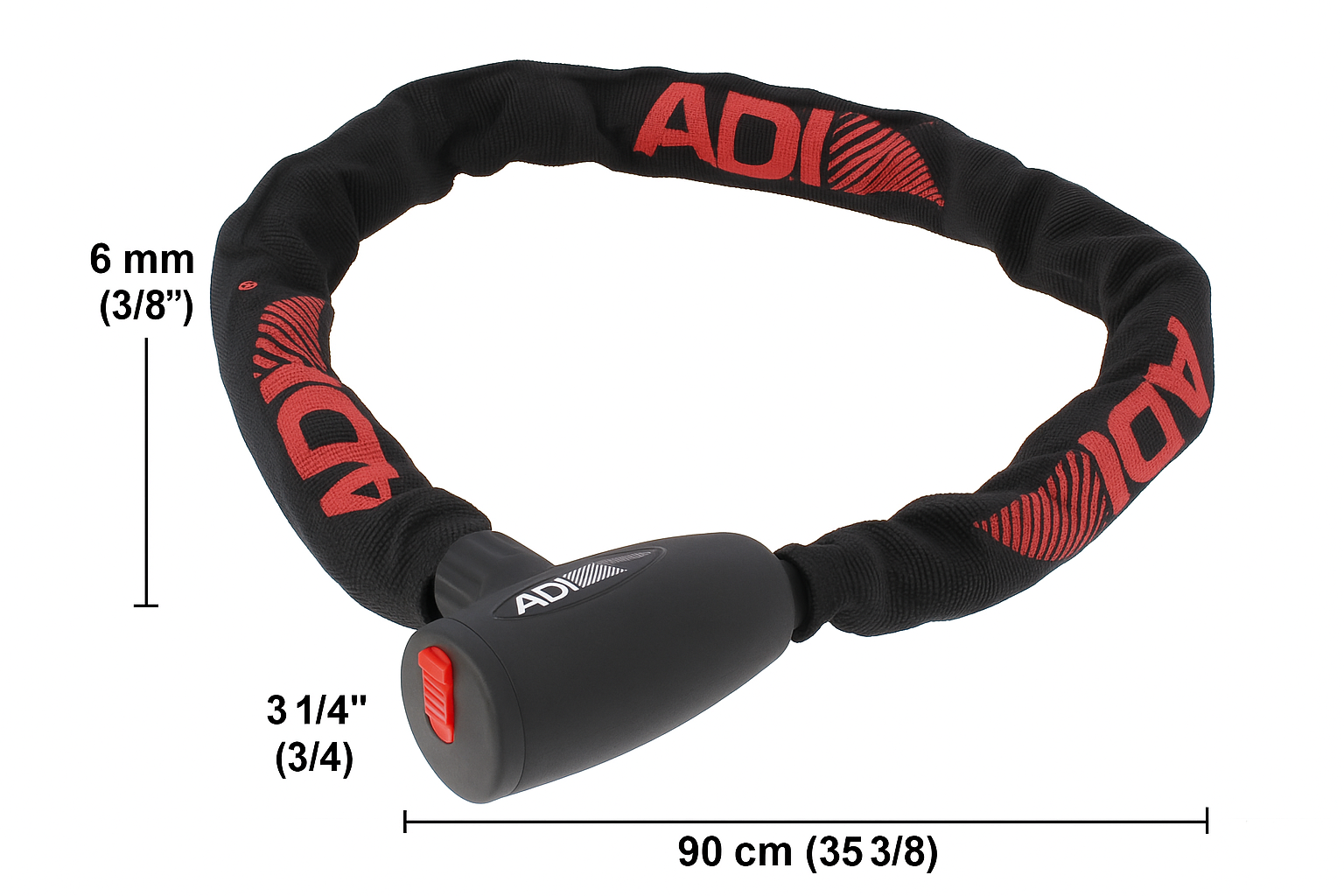 Candado Metálico con Cadena Forrada 90 cm Antirrobo – Seguridad para Bicicletas, Motos y Puertas