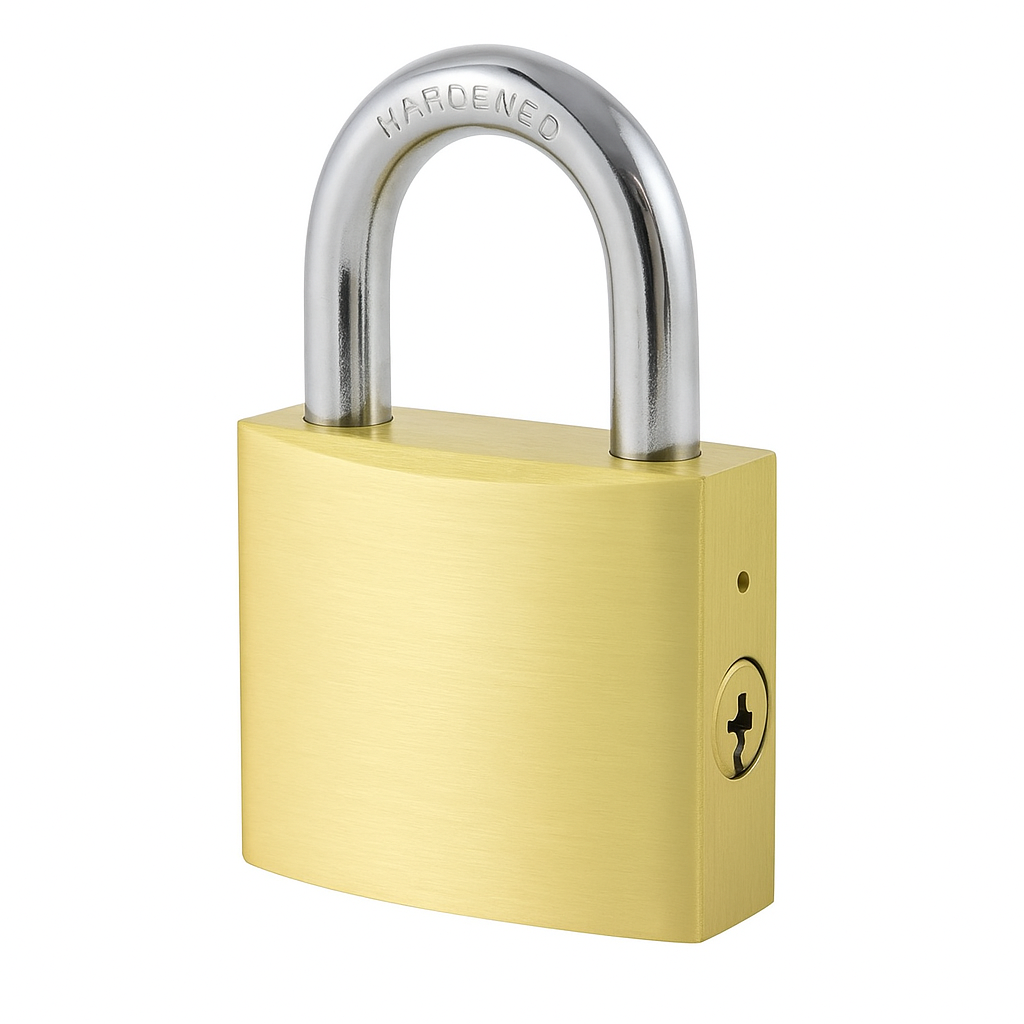 Candado de Latón Extra Seguridad 50mm – Resistente y Antirrobo para Puertas, Rejas y Cadenas