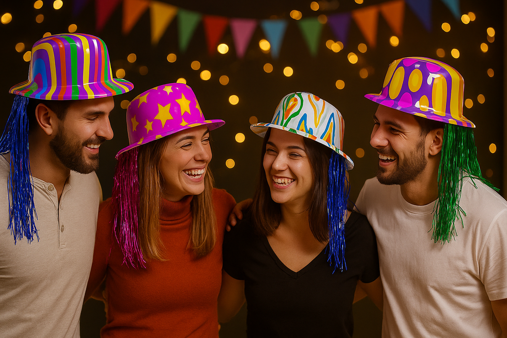 Sombrero con Peluca Integrada – Accesorio Divertido para Fiestas, Disfraces y Eventos Temáticos 🎩😂