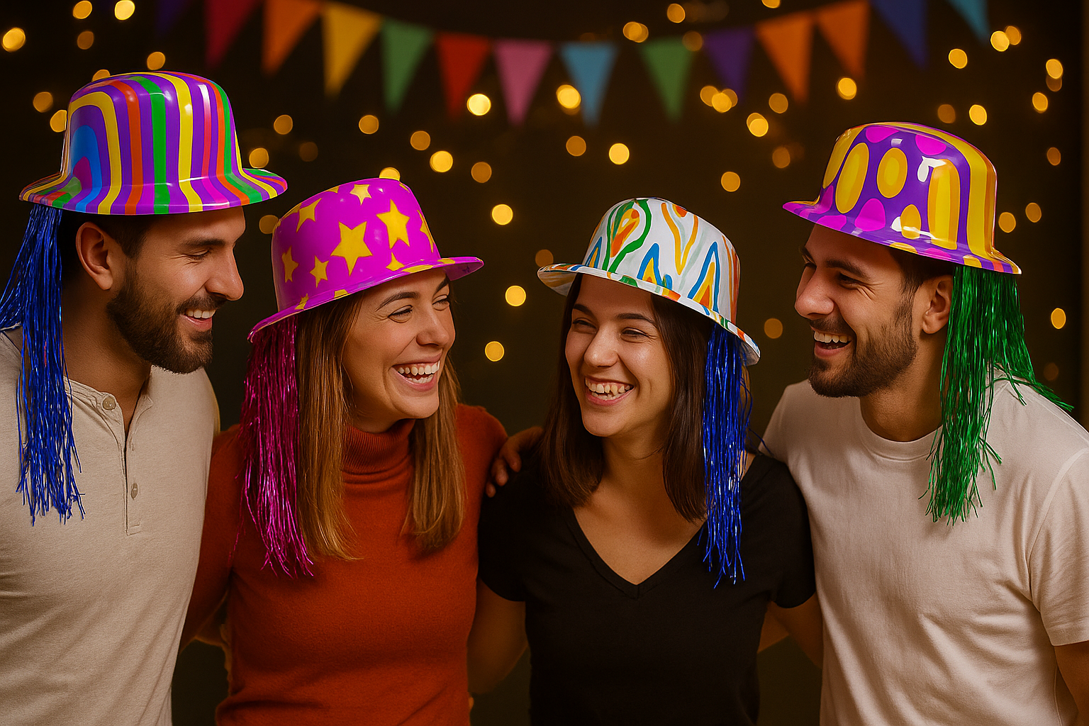 Sombrero con Peluca Integrada – Accesorio Divertido para Fiestas, Disfraces y Eventos Temáticos 🎩😂